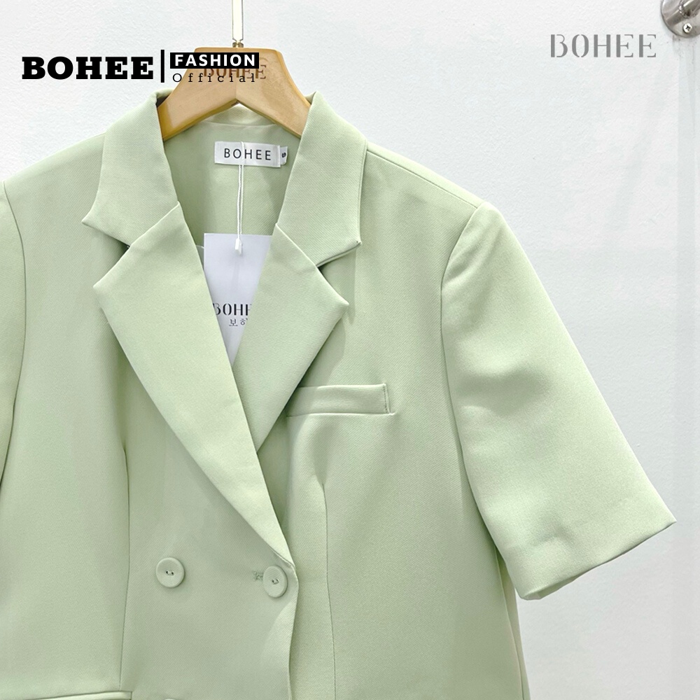 [Mã 88FASHIONSALE giảm 15K đơn 150K] Áo khoác blazer nữ BOHEE cổ vest cộc tay dáng ngắn phong cách hàn quốc A255 | BigBuy360 - bigbuy360.vn