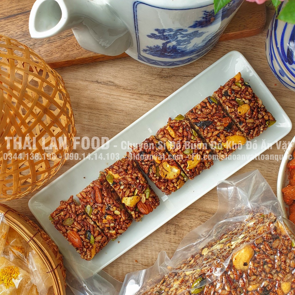 Thanh Gạo Lứt Ngủ Cốc Rong Biển Túi 500Gr (Hút Chân Không) - Thanh Gạo Lứt Rong Biển Mix Hạt Dinh Dưỡng