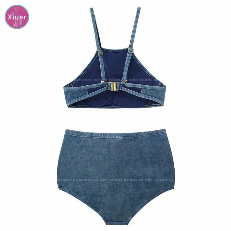 Korean style swimwear, sexy high-waist bikini, high-quality denim fabric, beachwear#Y33 | BigBuy360 - bigbuy360.vn