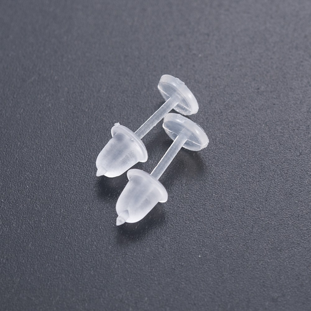 Set 50 Chốt Xỏ Khuyên Tai Bằng Nhựa Trong Suốt Chống Dị Ứng Cao Cấp