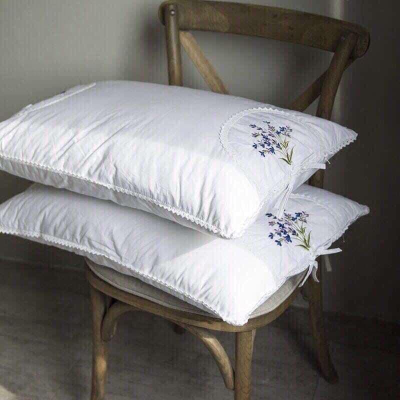 Gối đầu giường lông vũ nhân tạo thơm hương lavender bông gòn êm mềm hàng VN chất lượng cao MiibooShi D1.106.1
