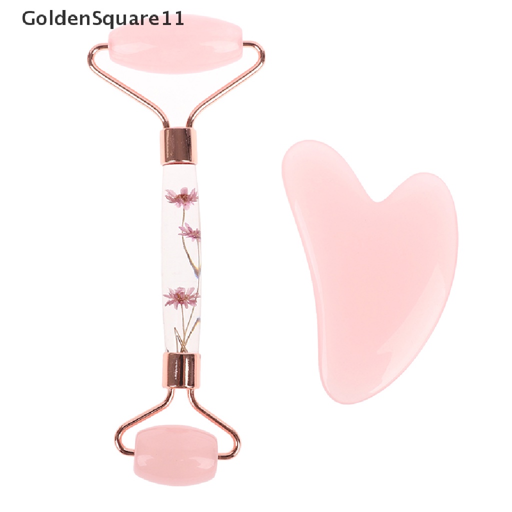 [Hàng Mới Về] Dụng Cụ Mát Xa Mặt Có Con Lăn Và Đá Ngọc Bích Chống Nhăn