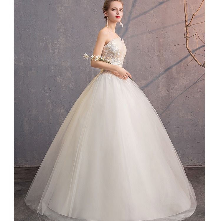 bán hàng trực tiếp tại nhà máy giá đặc biệt2021 series Mori mới Cô dâu đầu ống kiểu Pháp váy cưới mỏng và đơn