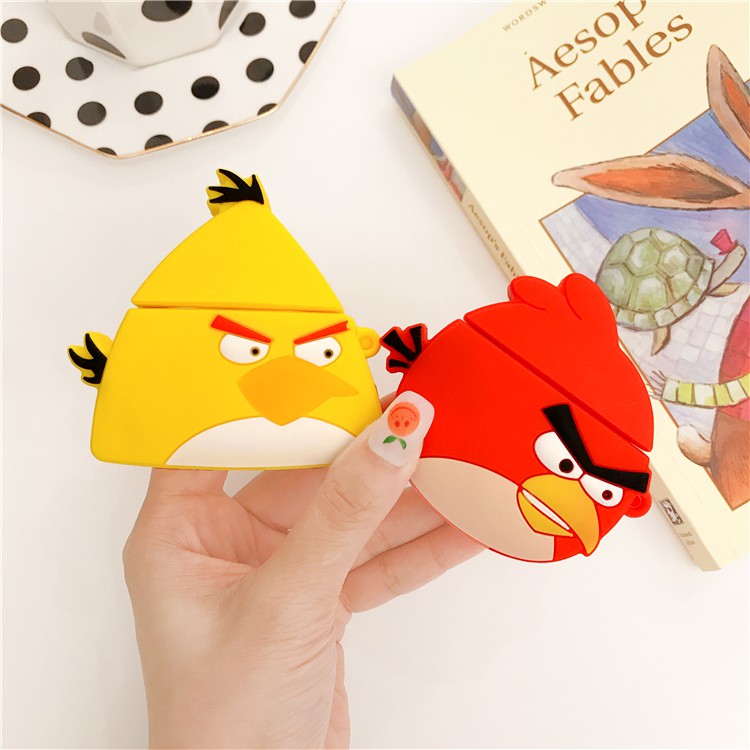 Vỏ bảo vệ hộp đựng tai nghe airpods hình angry birds sáng tạo đáng yêu