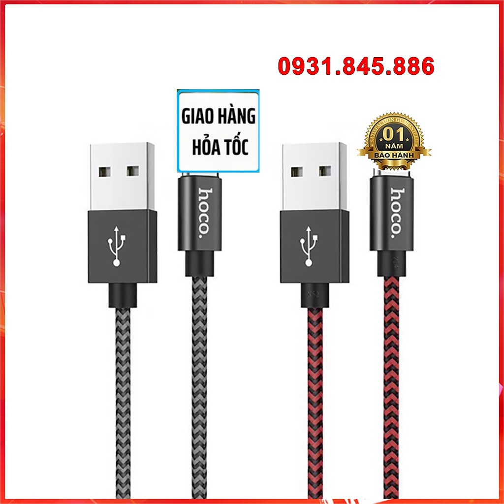 ⚡Mới⚡ Cáp Sạc Nhanh Siêu Bền Dây Dài 1M ,2M Hoco X14 X2 Max 3A 18W Type C Micro Bảo Hành 12 tháng