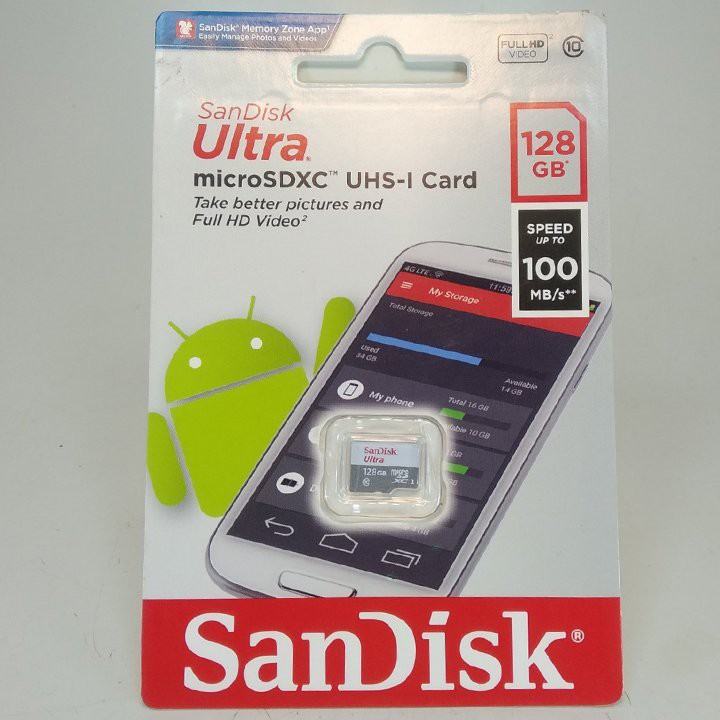 Thẻ nhớ 128Gb SanDisk Ultra Class 10 100Mb/s chính hãng new