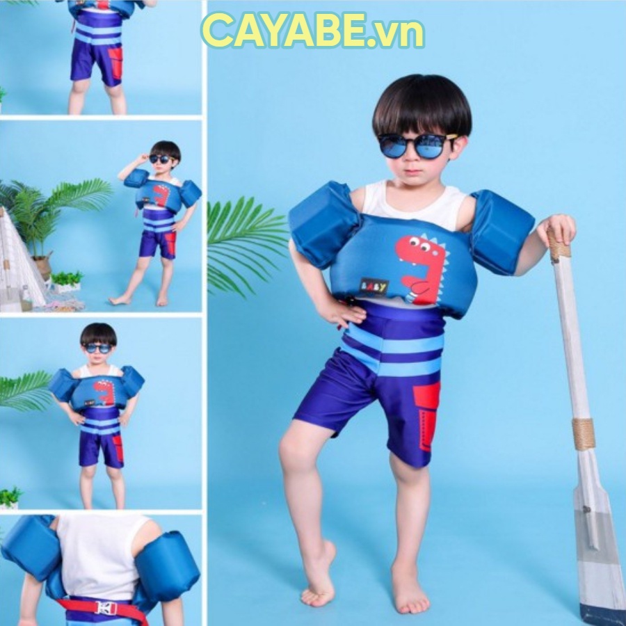 Phao bơi cho bé CAYABE (phao tay kèm phao đỡ ngực cho trẻ em) ngựa Pony, công chúa Elsa, heo Peppa, người nhện Spiderman