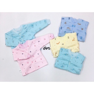 Quần áo sơ sinh áo khoác xốp trần bông ấm cho bé 3-9kg