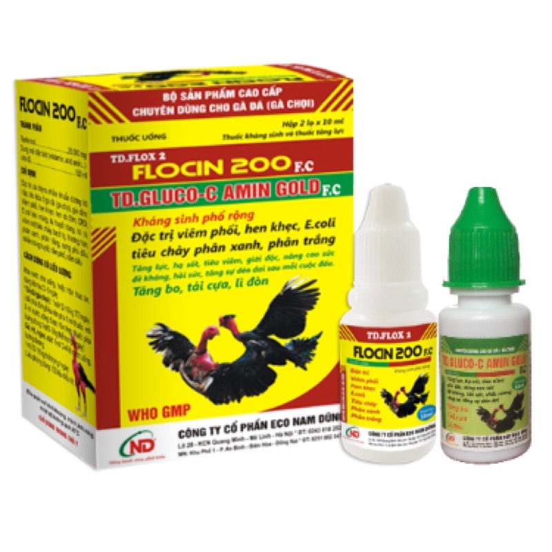 Flocin 200 - bộ sản phẩm gà chọi, gà đá, chim cảnh 10ml