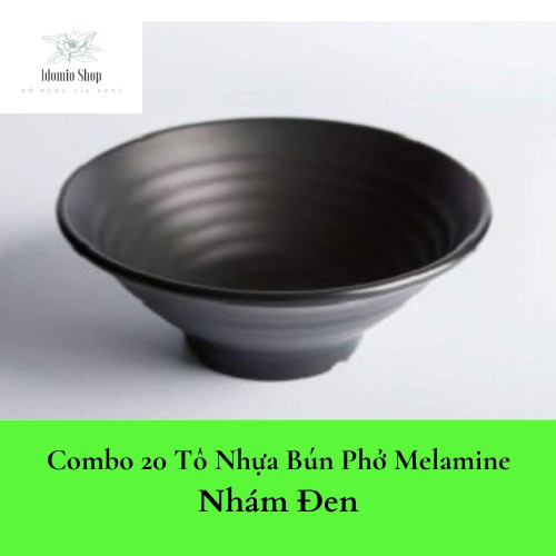 Combo 20 Tô Nhựa Melamine Đen Nhám