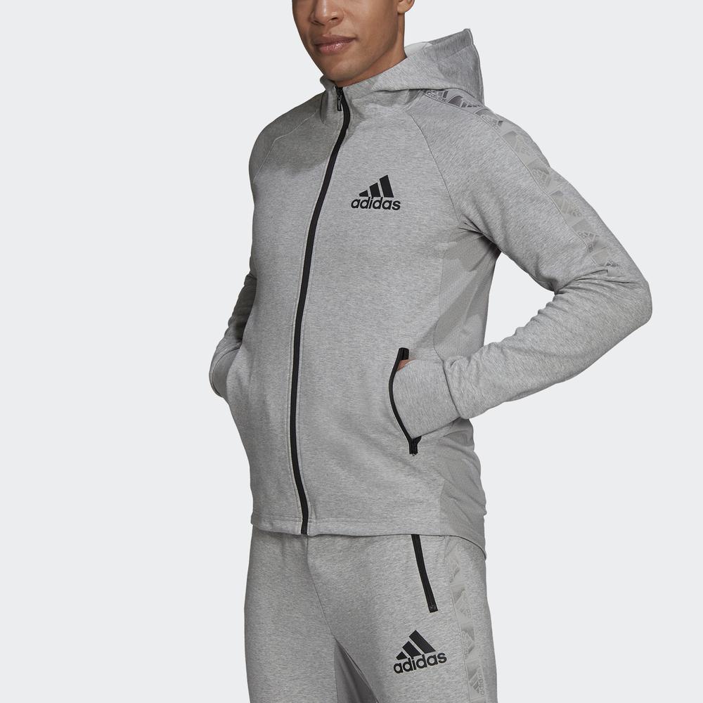 adidas TRAINING AEROREADY Designed to Move Sport Motion Logo Hoodie Nam Màu xám H28797