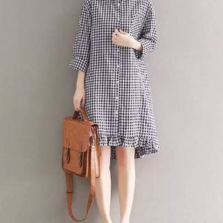 Đầm sơ mi caro lai bèo