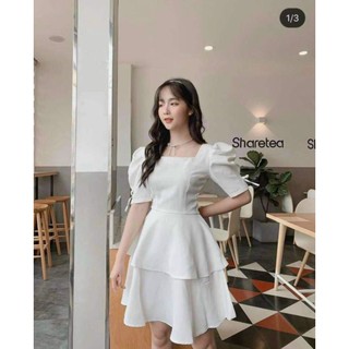 (GIẢM GIÁ)🍀ĐẦM XẾP LY 2 TẦNG TAY NƠ