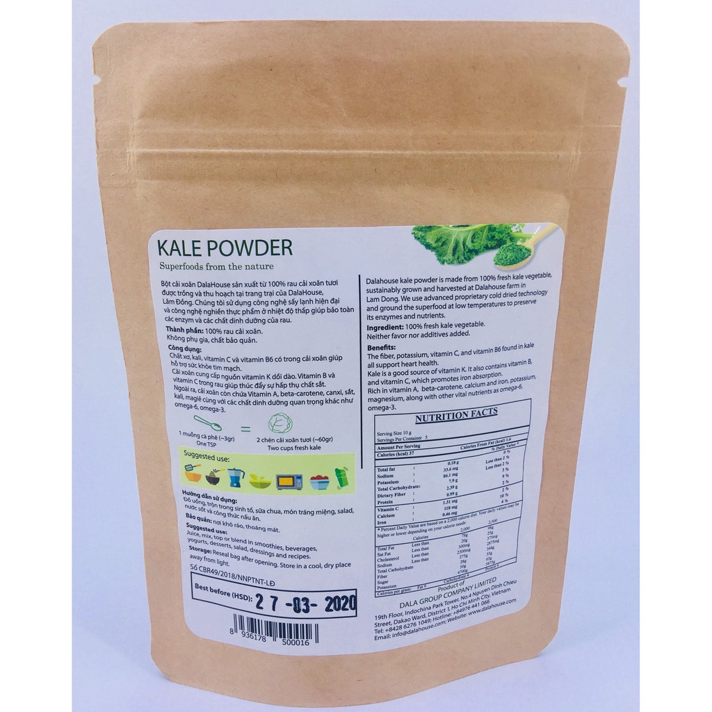 Mát gan từ bột cải xoăn Dalahouse 50g.