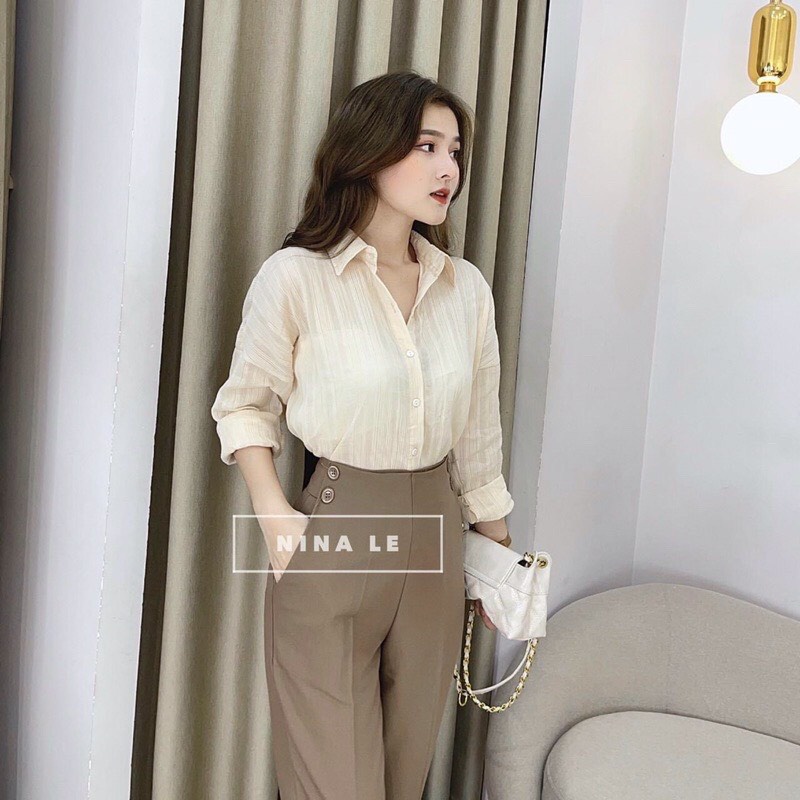 Quần baggy vải cao cấp cạp lưng cao, quần vải nữ công sở chất đẹp/kho buôn thu hà