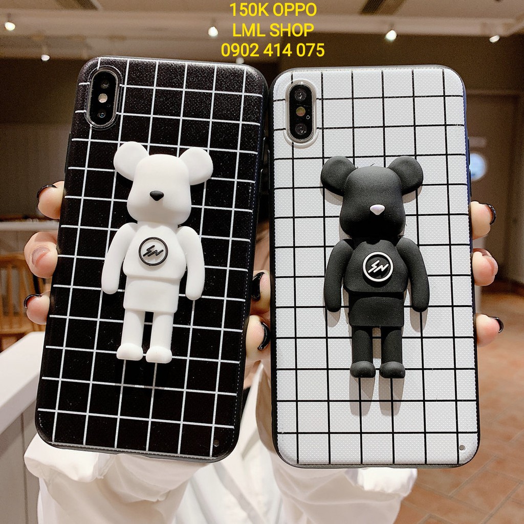 ỐP LƯNG CARO CHÚ GẤU DÀNH CHO OPPO F11 PRO F11 F9 A3S F1S F3 F5 F7 A5S A37 A71 A83