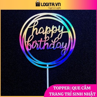 Topper Que Cắm Chữ Happy Birthday Mica Trang Trí Quà Tặng Sinh Nhật, Bánh Kem Sinh Nhật, Nhiều Mẫu Lựa Chọn Toppercake