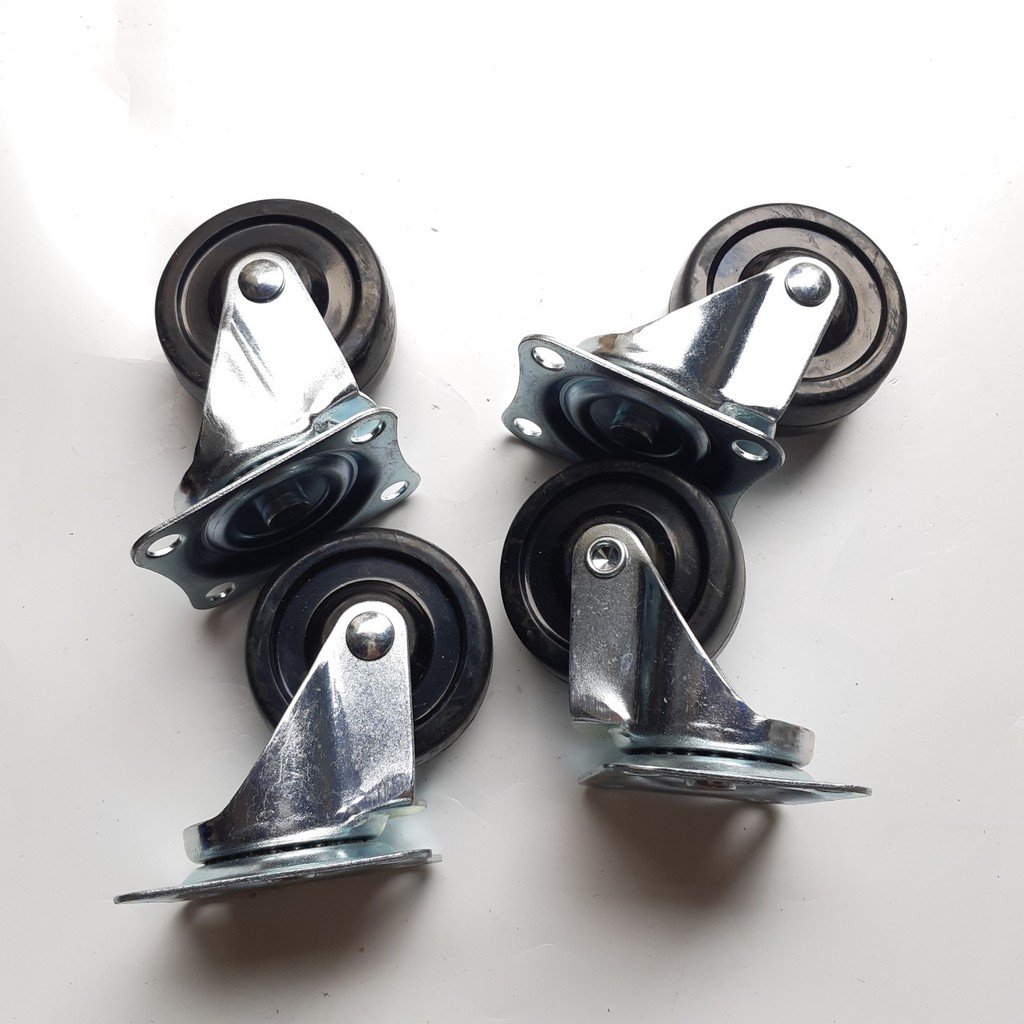 Bánh xe nhựa đen các loại 4cm 5cm 6cm 7cm - MITUHOME - Phục vụ vận chuyển hàng hóa, thay bánh xe, lắp mới