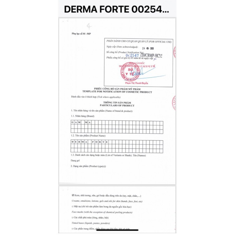 Derma Forte - Kem làm giảm mụn ẩn, trứng cá, đầu đen, làm mềm và làm mờ sẹo dưỡng da trắng mịn - Tuýp 15g