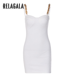 RelaGala Thời Trang Nữ Gợi Cảm Ống Top Slim Túi Hông Treo Đầm