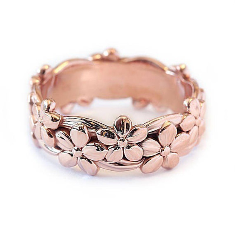 Nhẫn hoa mạ bạc 925 mạ vàng 18K cho nữ R1115