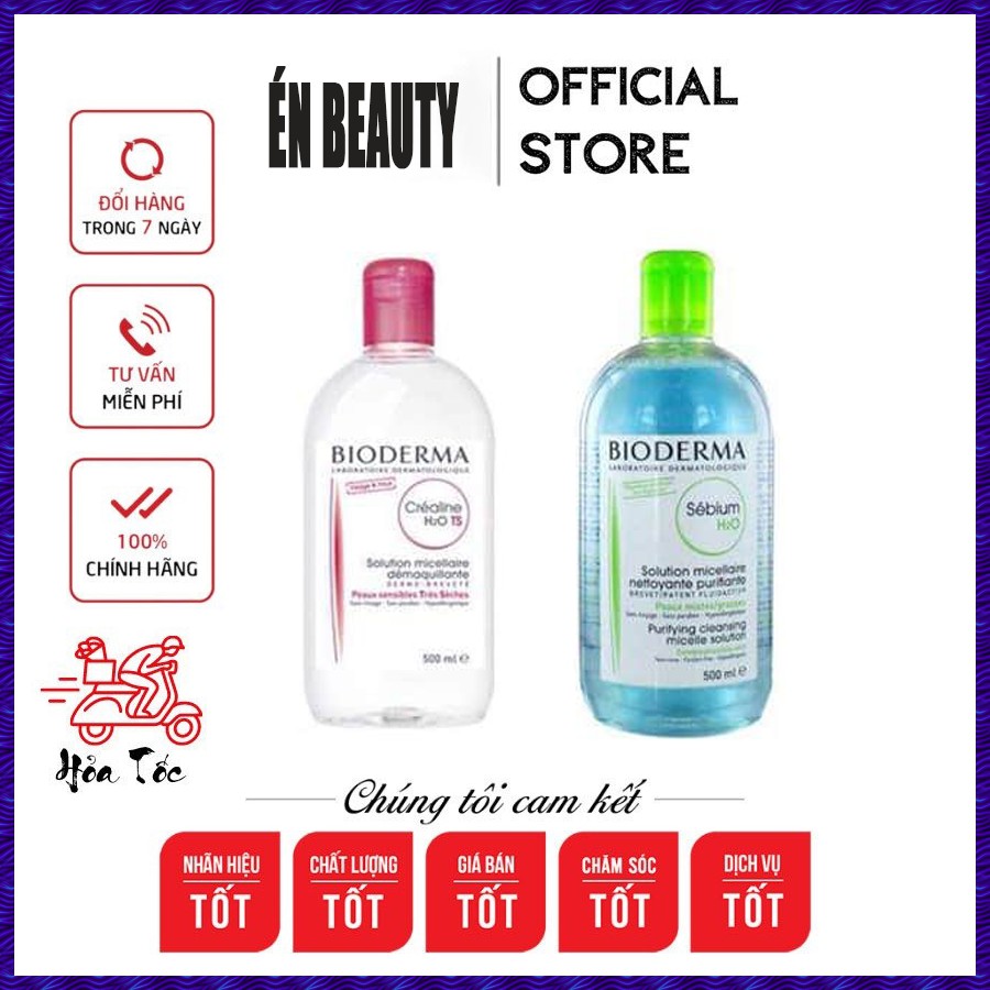 Dung Dịch Làm Sạch Và Tẩy Trang Micellar Bioderma Créaline Cho Da Thường, Nhạy Cảm - Bioderma Sébium Cho Da Dầu, Hỗn Hợp