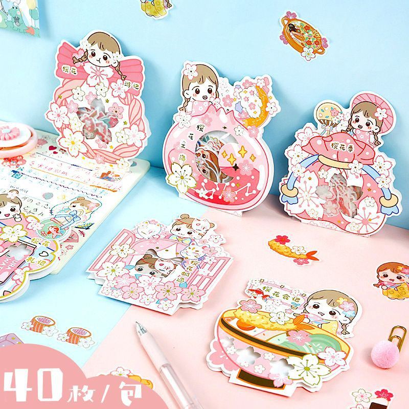 Gói 40 miếng dán sticker trang trí phong cách Nhật Bản