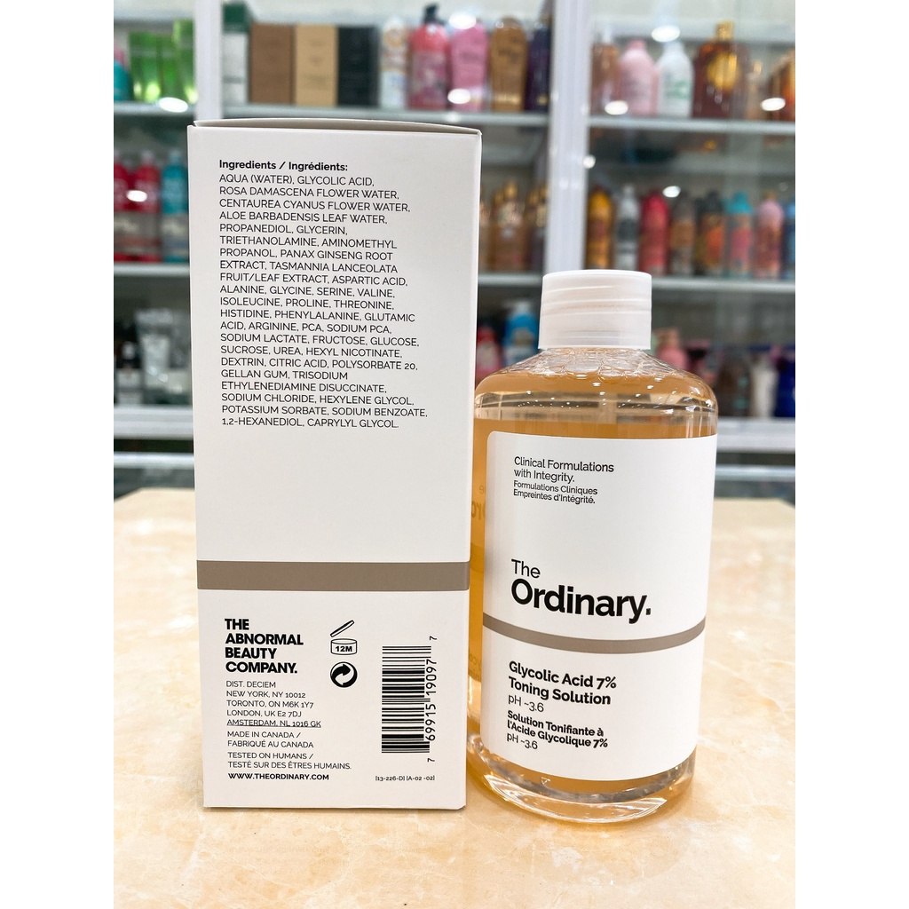 Nước Hoa Hồng The Ordinary Glycolic Acid 7% Toning Solution pH~3.6 Canada 240ml