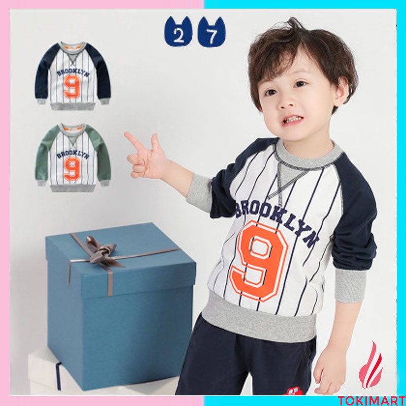 Áo bé trai, áo cho bé trai 27KIDS, hình bóng chày số 9 chất cotton mềm B9C20