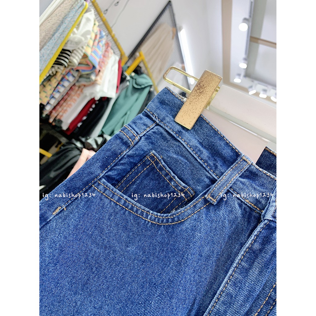 Quần Jean Nữ Ống Suông Cạp Cao Trơn - Nabishop1234 Mã 591 (ẢNH THẬT KÈM VIDEO) | BigBuy360 - bigbuy360.vn