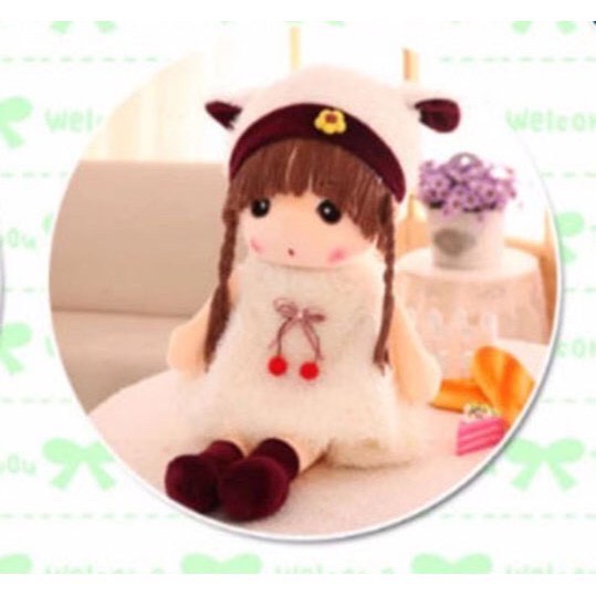 Búp bê nhồi bông lông vũ siêu cute cho bé cao 45cm