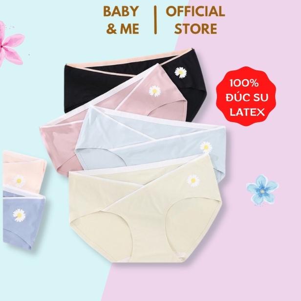 Quần lót bầu đúc su latex cạp chéo, họa tiết hoa cúc Baby And Me