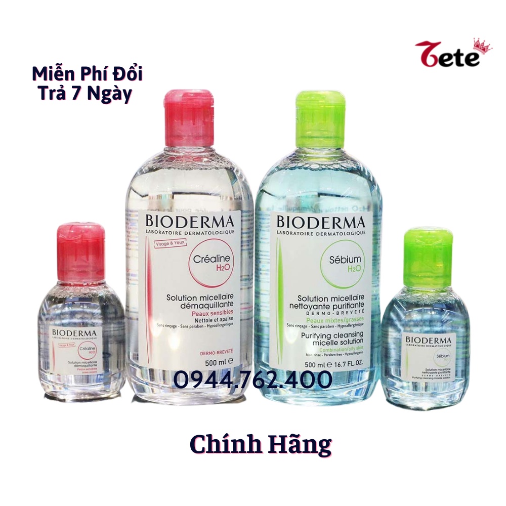 Nước Tẩy Trang Bioderma [CHÍNH HÃNG] Créaline H2O Nắp Bật Bản Mới Nhất, Nước Tẩy Trang Dành Cho Da Nhờn Mụn Bioderma