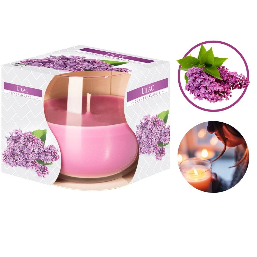 Ly nến thơm tinh dầu Bispol ( hoa tử đinh hương ) Lilac 100g - Nến thơm phòng, nến trang trí, thư giãn, không khói