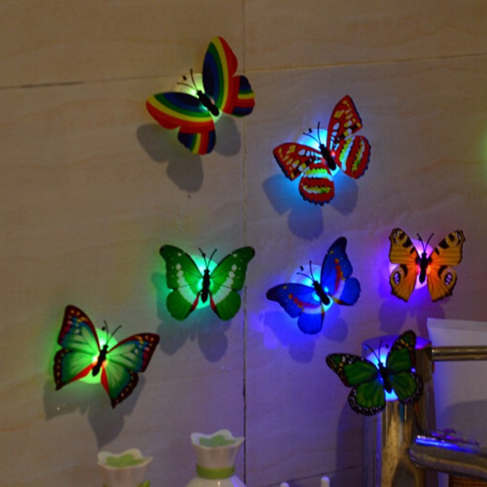 Đèn LED dán tường nhiều màu hình bươm bướm dành cho nội thất