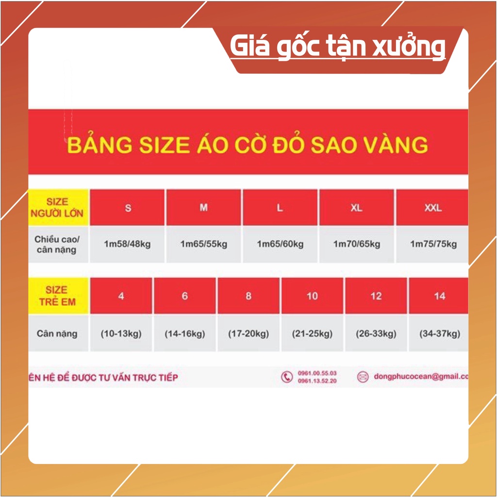 [ Sale Sốc ] Áo Cờ Đỏ Sao Vàng Cách Điệu Size Nhỏ - Nam Nữ S- Hàng Thường