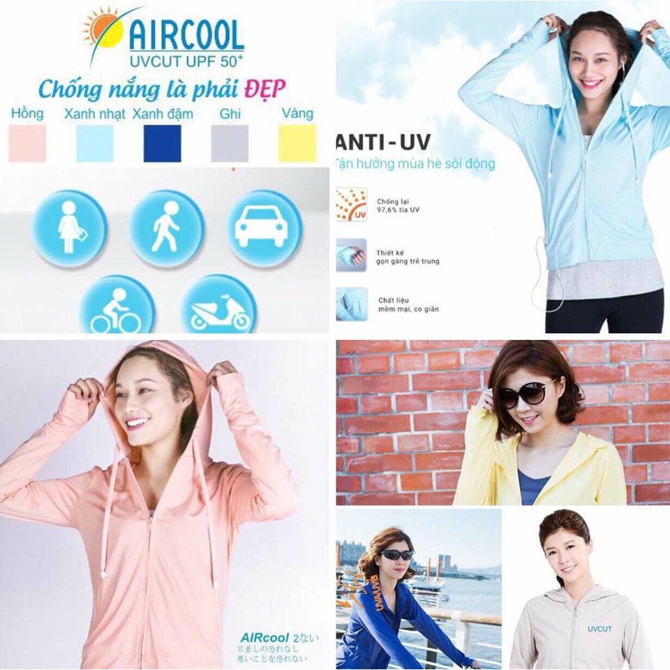 ÁO CHỐNG NẮNG AIRCOOL ANTI UV với khả năng CUT Nắng 100 %