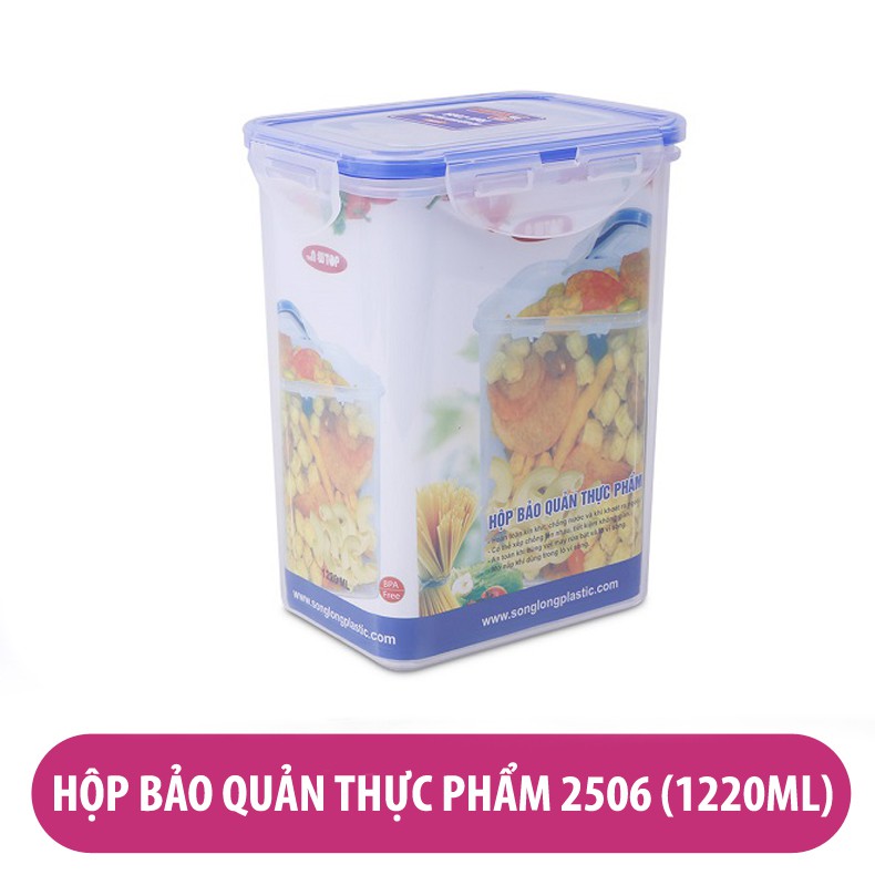 Bộ 4 hộp nhựa Song Long đựng thực phẩm, thức ăn để tủ lạnh FOUR LOCK 250X