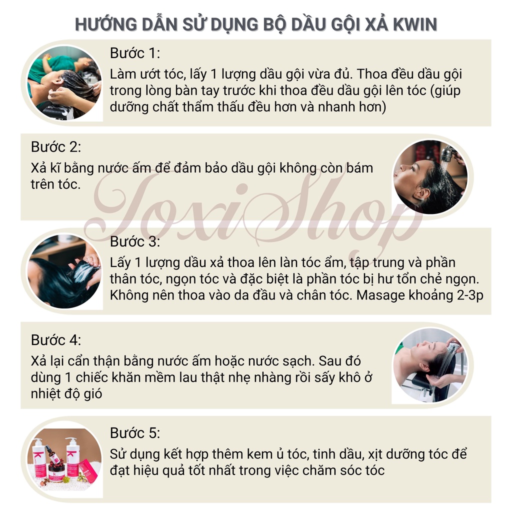 Dầu gội đầu Kwin cặp dầu gội xả Argan Oil, Collagen phục hồi hư tổn hết gàu ngứa, mềm mượt, super recovery 750ml