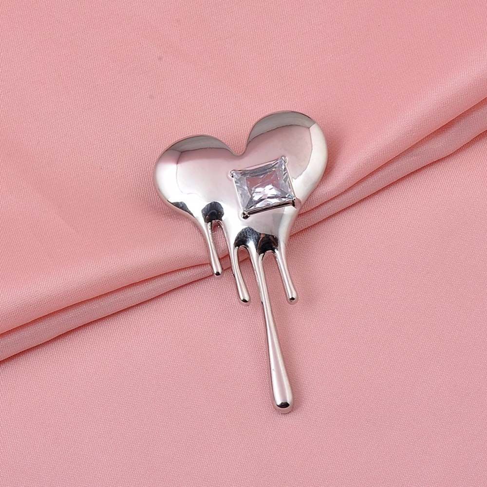 Ghim cài áo hình trái tim đính đá zircon nhiều màu thời trang thanh lịch cho nữ