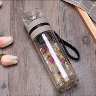 Bình lọc trà bằng thủy tinh có lõi lọc trà 500ml - bình đựng trà có lõi lọc