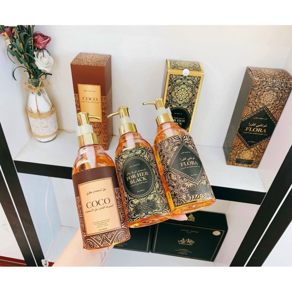 Combo 3 Chai Sữa Tắm Nước Hoa Hương Coco, Hương For Her Black , Hương Flora - Dubai Cao Cấp The White Lux