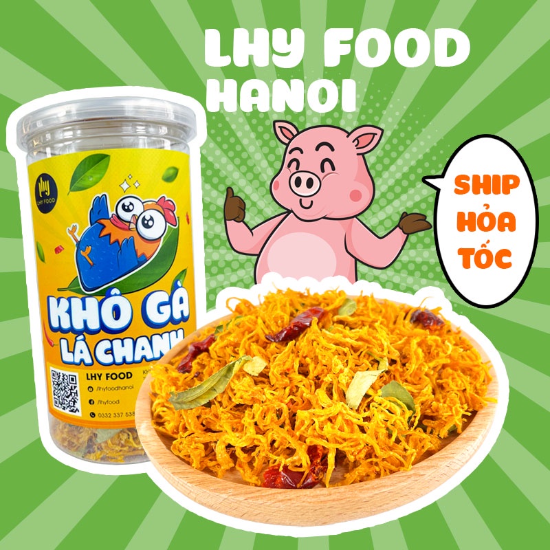 Khô gà lá chanh, khô gà bơ tỏi cay xé 200g đồ ăn vặt LHYFOOD Hà Nội đạt chuẩn ATVSTP khô gà cay ngon đậm vị