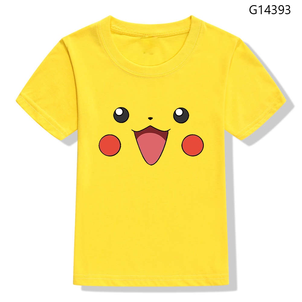 Áo Thun Tay Ngắn Cổ Tròn In Hình pikachu Dễ Thương Thời Trang Mùa Hè Cho Bé Trai Và Gái