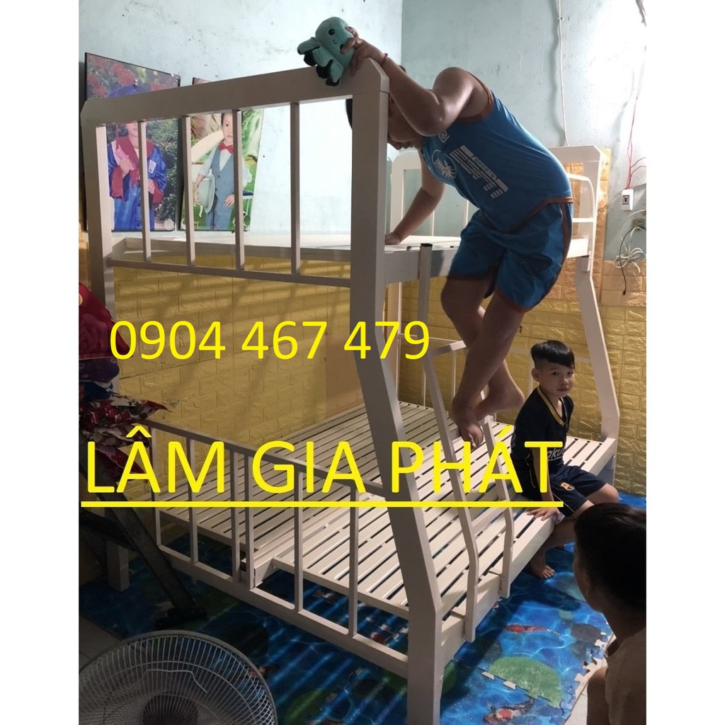 Giường tầng sắt hộp vuông 1mx1m2 giao hàng tận nhà