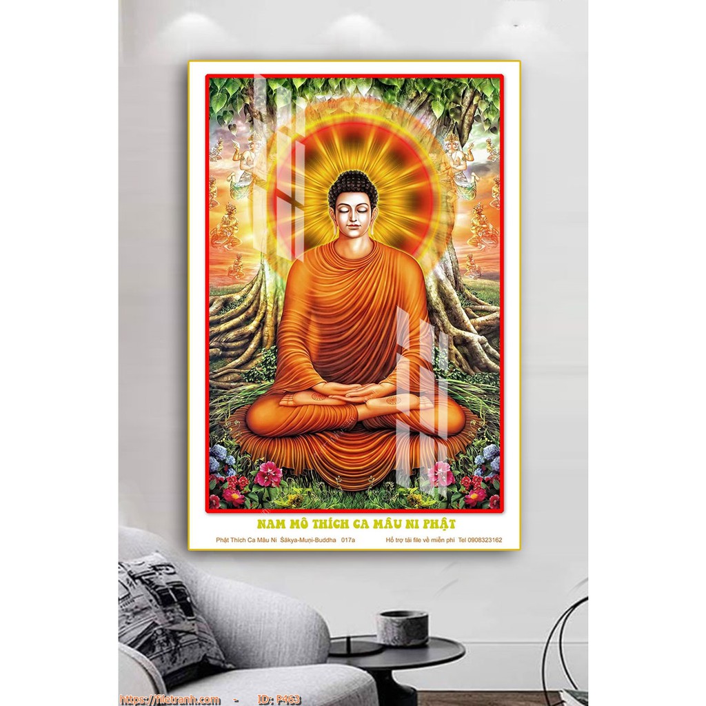 Tranh phật giáo 60x90cm - Tranh treo tường in UV ( Tráng gương bóng) | BigBuy360 - bigbuy360.vn