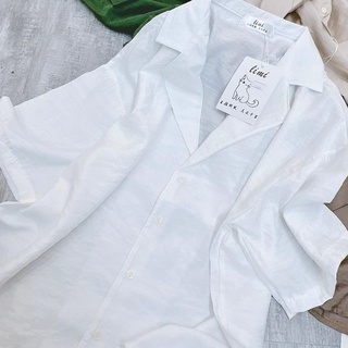 Áo sơ mi cổ vest chất đũi