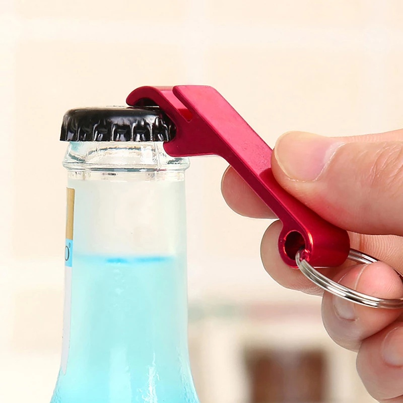 Dụng cụ khui nắp chai bia bằng hợp kim nhôm có móc khóa tiện dụng giao màu ngẫu nhiên