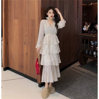 [HÀNG ORDER] Đầm ulzzang voan bèo chấm bi nhiều tầng UL0059-1