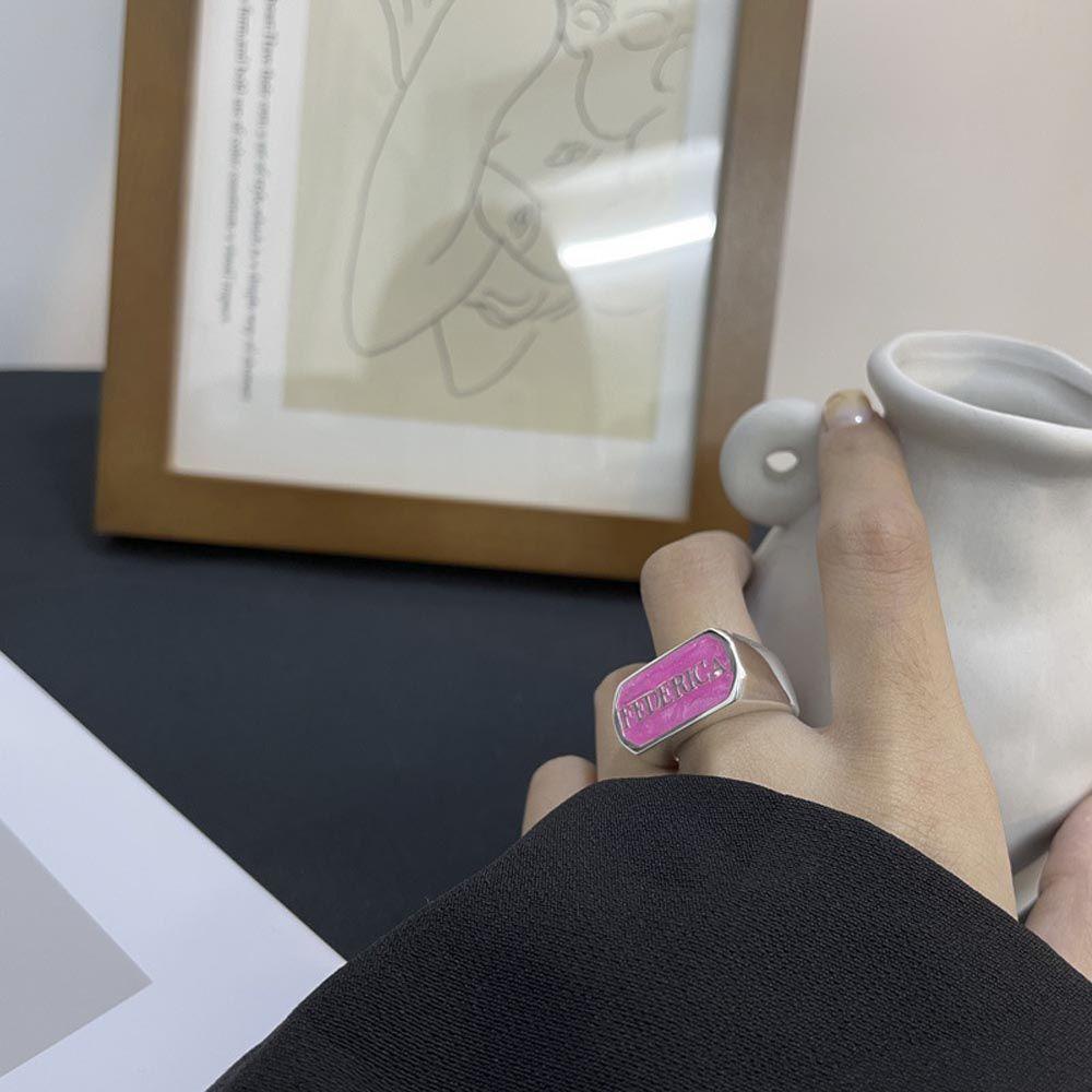 Nhẫn Mở VANES1 Họa Tiết Chữ Cái Thanh Lịch Cho Nữ